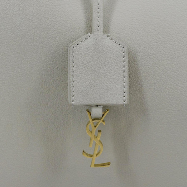 YVES SAINT LAURENT Leather Tote Bag Ivory