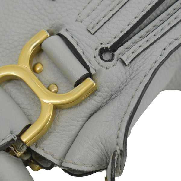 CHLOE Marcie Small Calfskin Leather Shoulder Bag Grey