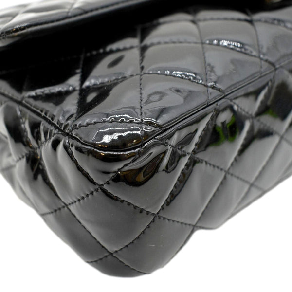 CHANEL Medium Flap Patent Leather Shoulder Bag Black