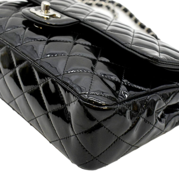 CHANEL Medium Flap Patent Leather Shoulder Bag Black