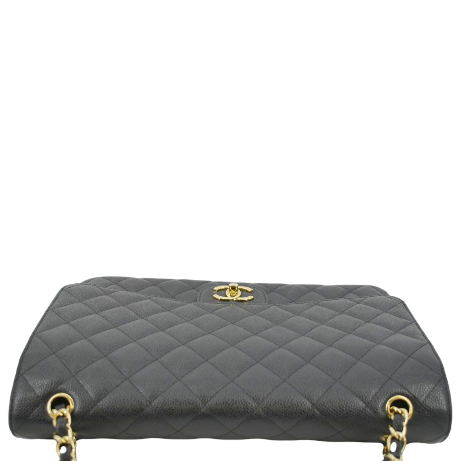 Chanel Quilted SHW CC Classic Flap Jumbo Shoulder Bag Lambskin Leather  A58600