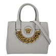 VERSACE La Medusa Leather Top Handle Shoulder Bag White