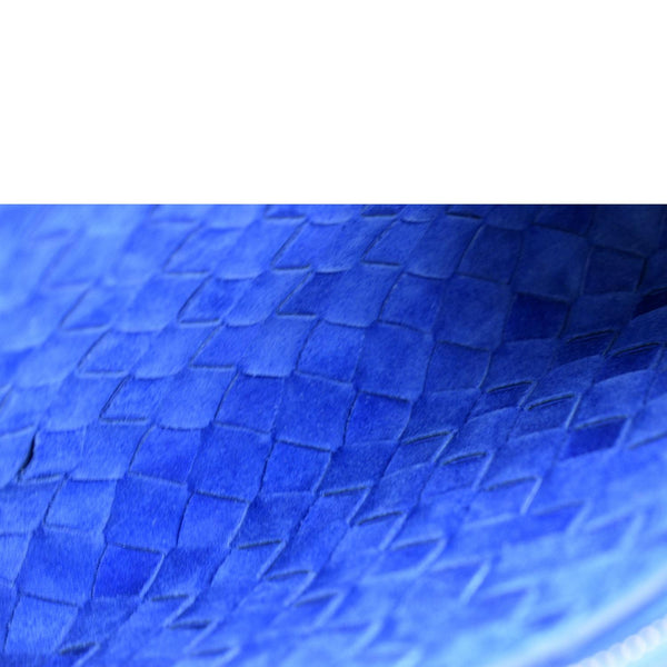 BOTTEGA VENETA Intrecciato Leather Crossbody Messenger Bag Blue