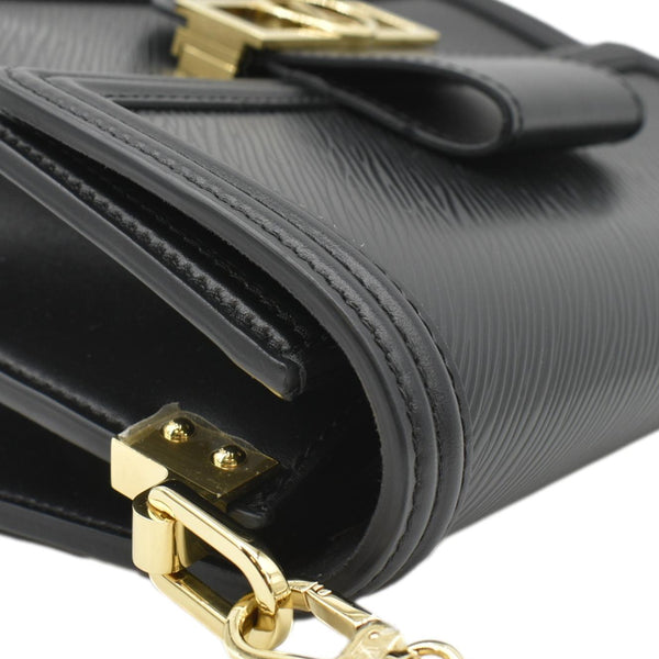 LOUIS VUITTON Dauphine MM Epi Leather Shoulder Bag Black