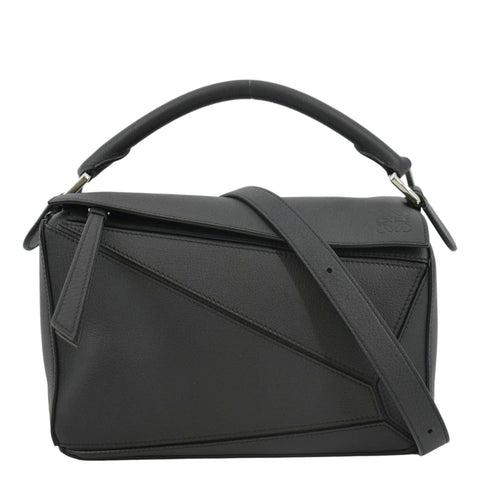LOEWE Puzzle Small Leather Shoulder Bag Black