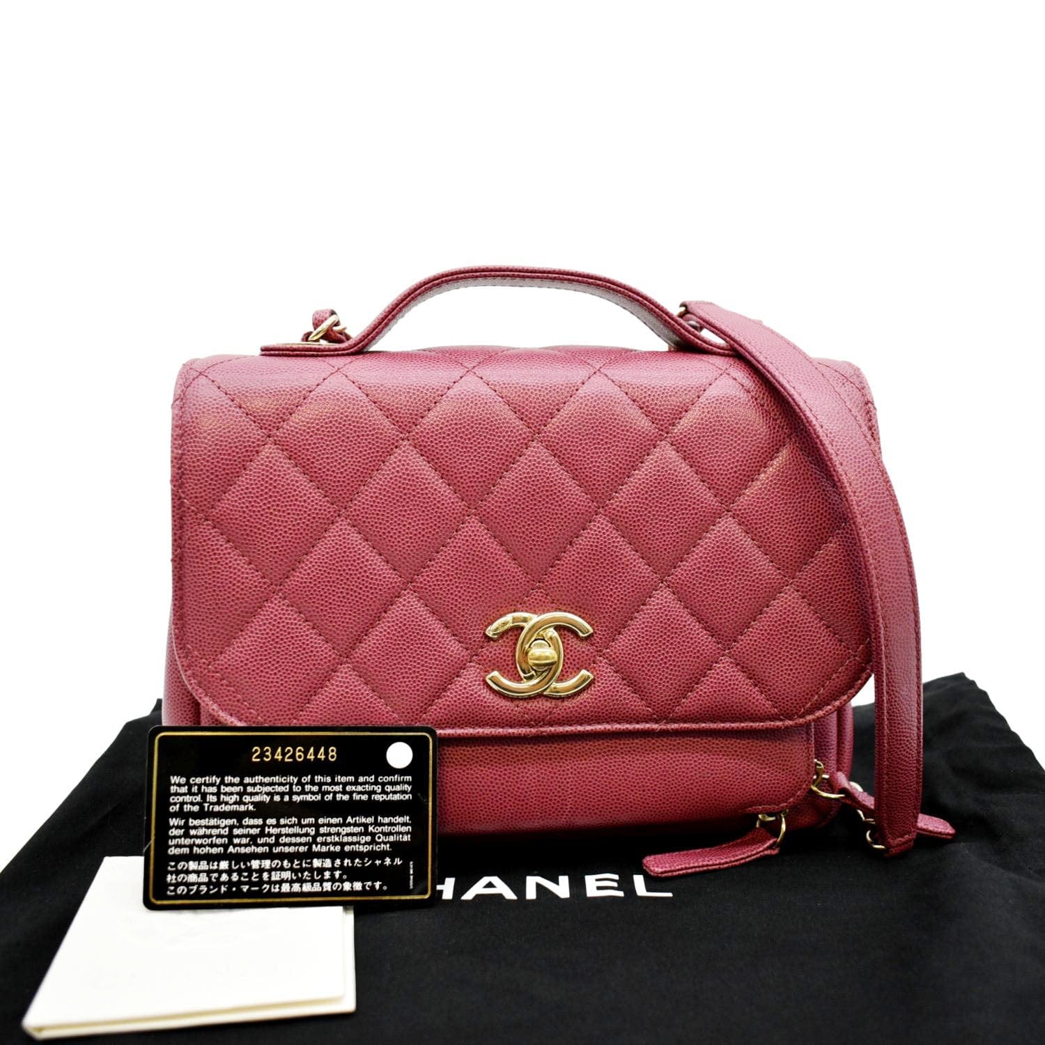 Business affinity leather handbag Chanel Pink in Leather - 26300331
