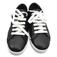 PRADA Logo Black And White Leather Sneakers Size 39 1/2