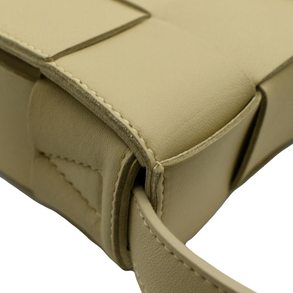 BOTTEGA VENETA Cassette Intreccio Leather Crossbody Bag Beige