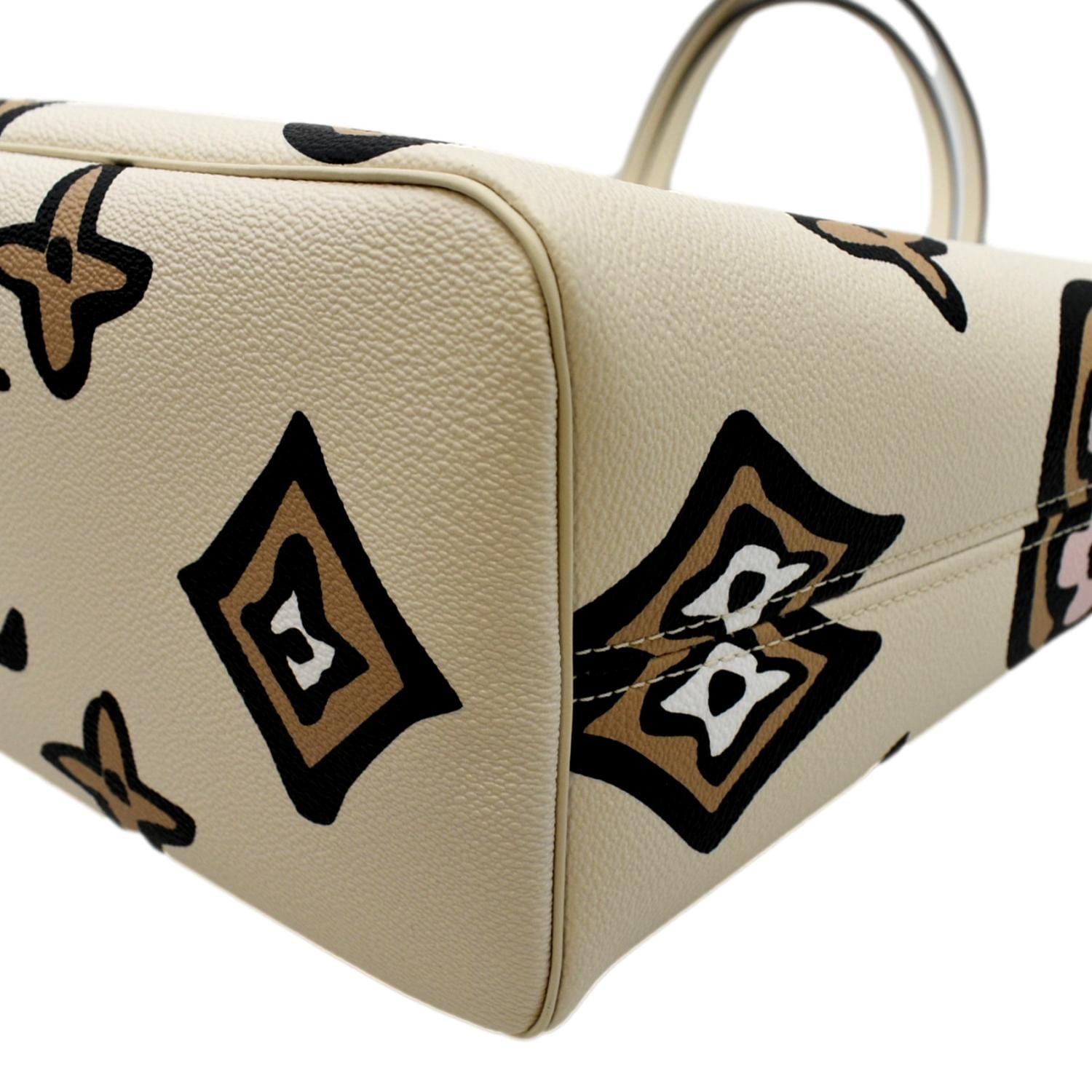 LOUIS VUITTON WILD AT HEART NEVERFULL MM CREME GIANT MONOGRAM BAG **No Pouch**