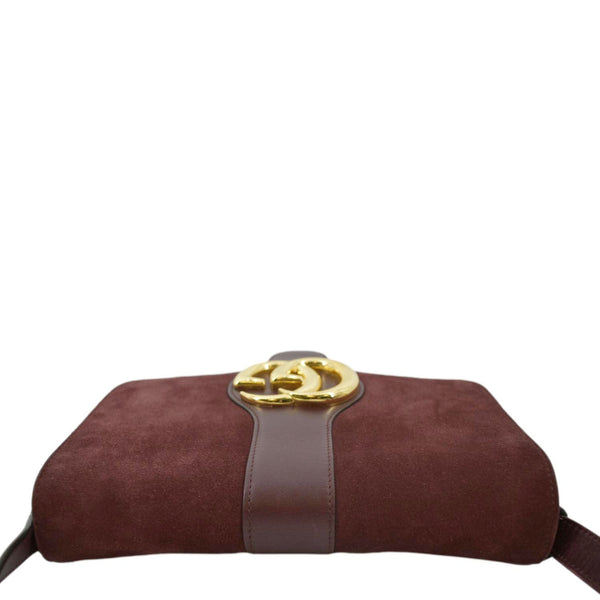 GUCCI Arli Medium Suede Leather Crossbody Bag Red 550126