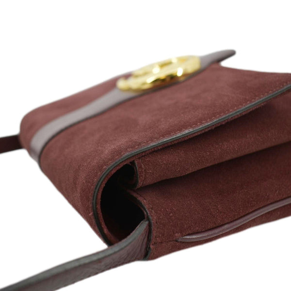 GUCCI Arli Medium Suede Leather Crossbody Bag Red 550126