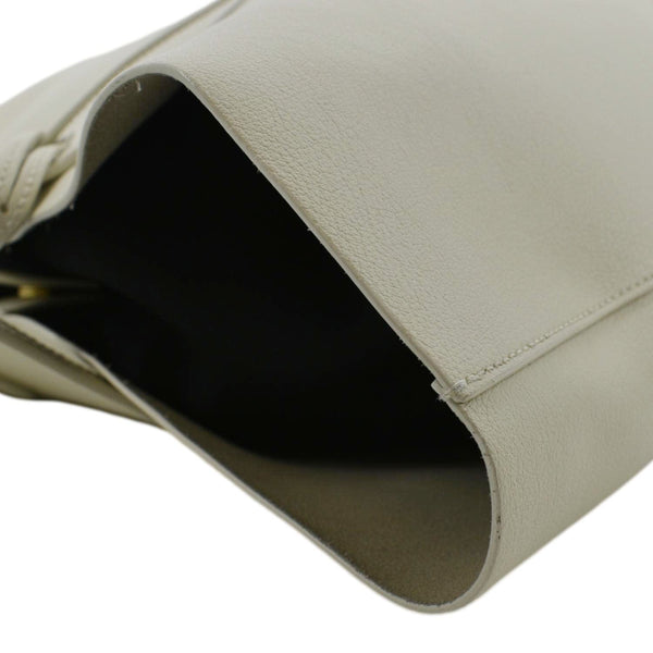 YVES SAINT LAURENT Leather Tote Bag Ivory