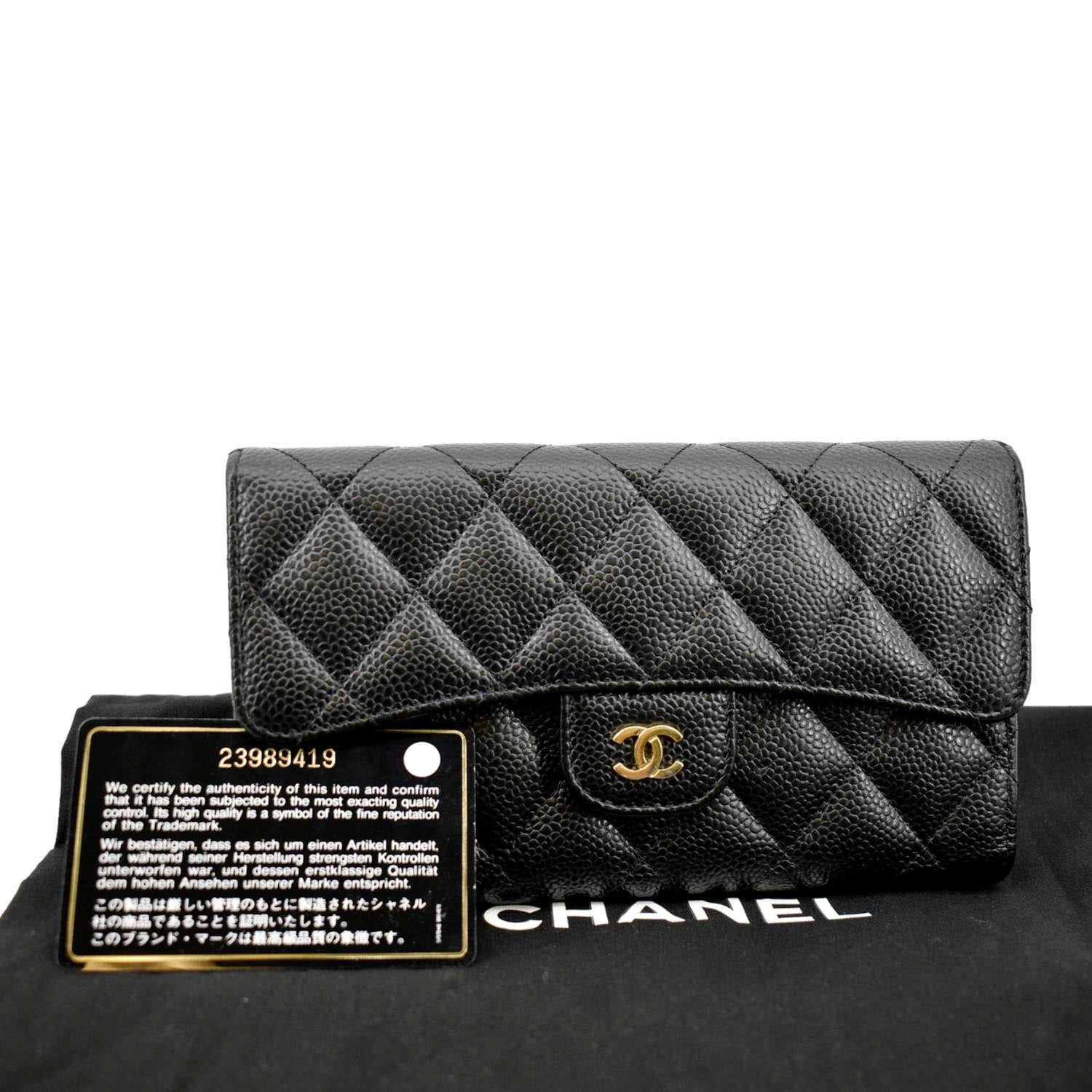 CHANEL Caviar Quilted Large Flap Wallet Black 1297228