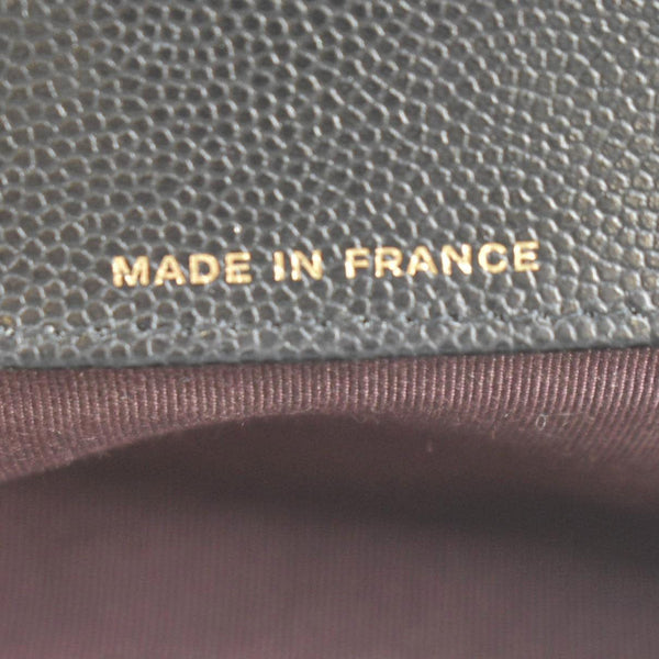 CHANEL Quilted Caviar Leather Chain Crossbody Glasses Case Bag Black