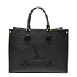 LOUIS VUITTON Onthego MM Giant Monogram Empreinte Leather Tote Bag Black