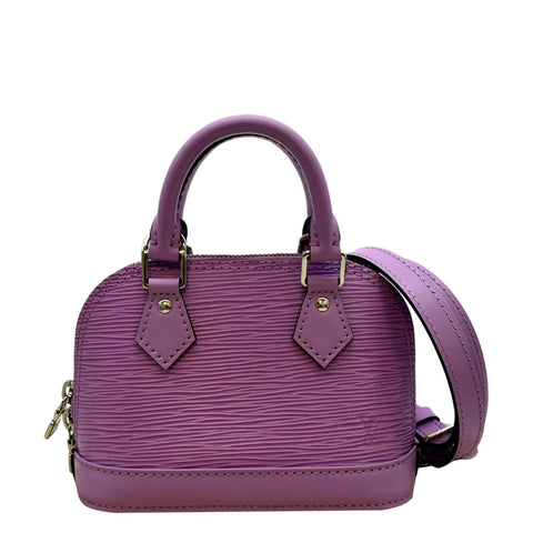 LOUIS VUITTON Nano Alma Epi Leather Top Handle Shoulder Bag Purple
