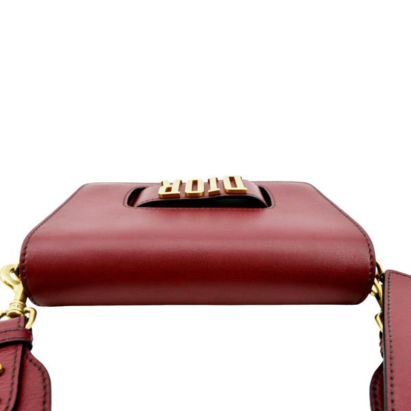 CHRISTIAN DIOR Dio(r)evolution Flap Calfskin Shoulder Bag Dark Red