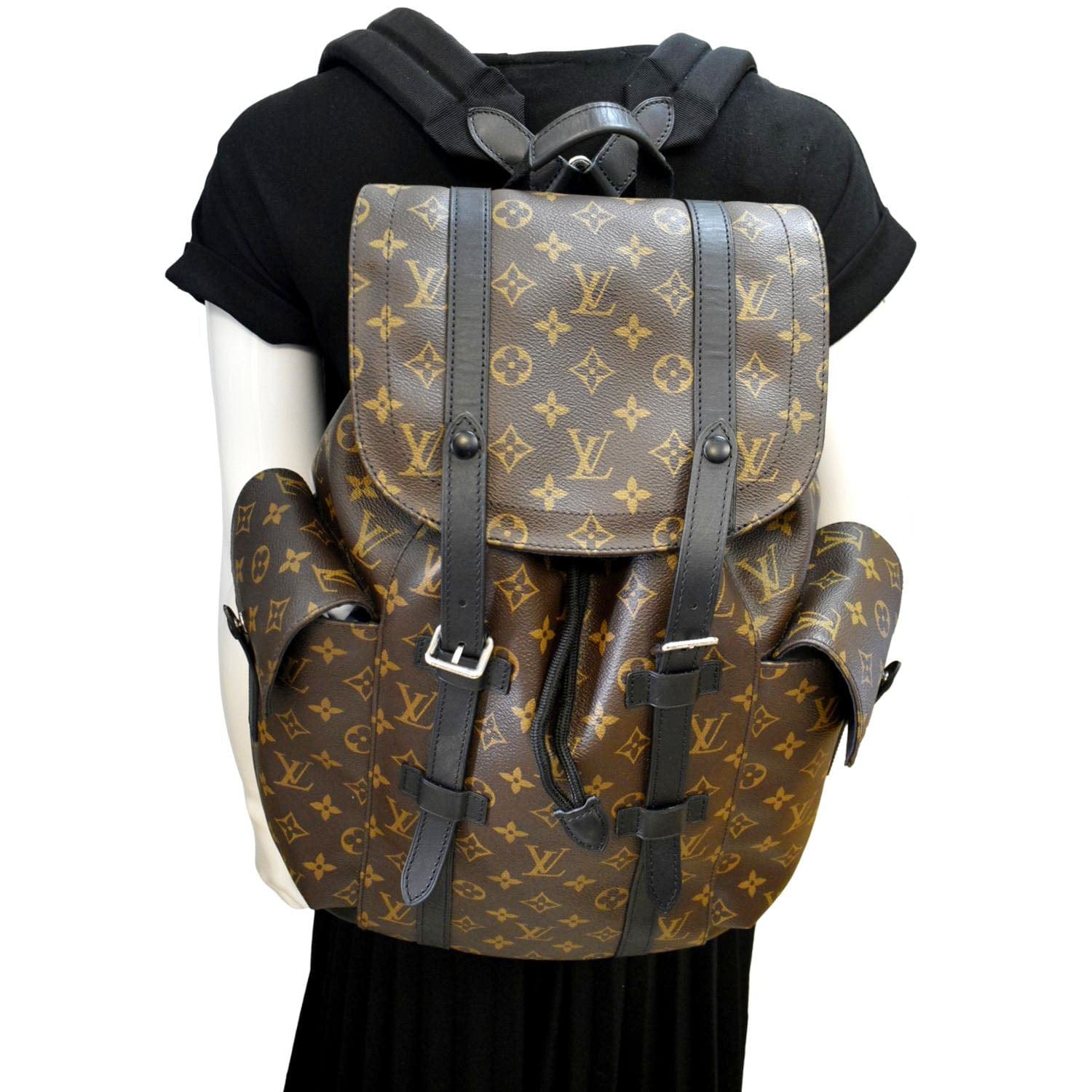 louis vuitton 2019 backpack LOUIS VUITTON Christopher Monogram Macassar Canvas Backpack Bag Brown