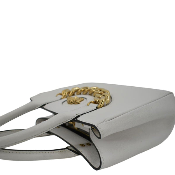 VERSACE La Medusa Leather Top Handle Shoulder Bag White
