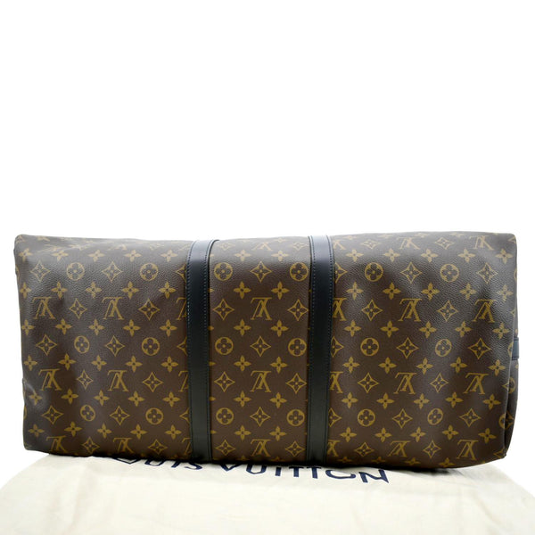 LOUIS VUITTON Keepall 55 Bandouliere Monogram Macassar Travel Bag Brown