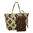 LOUIS VUITTON Neverfull MM Wild At Heart Monogram Giant Tote Bag Creme