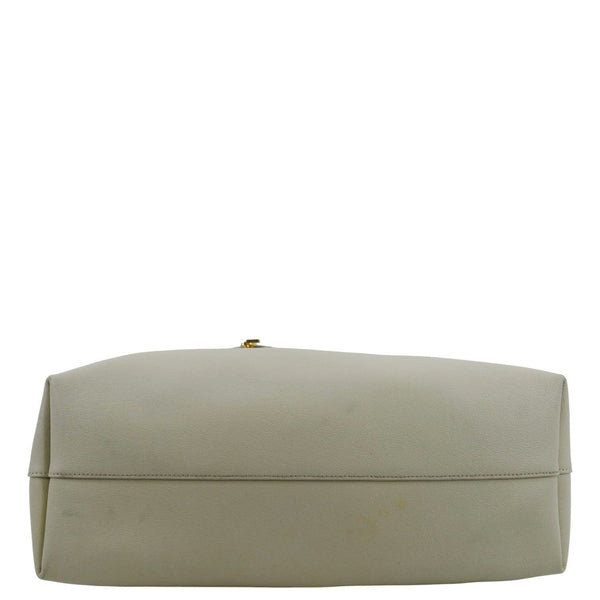 YVES SAINT LAURENT Leather Tote Bag Ivory