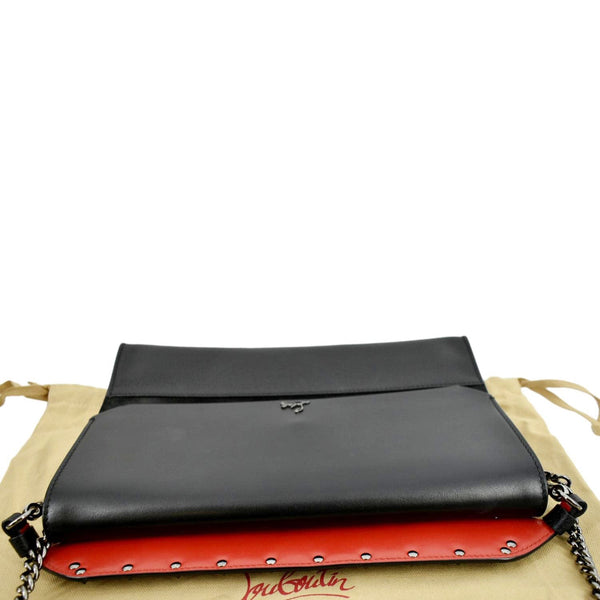 CHRISTIAN LOUBOUTIN Loubiblues Studded Leather Tote Shoulder Bag Black