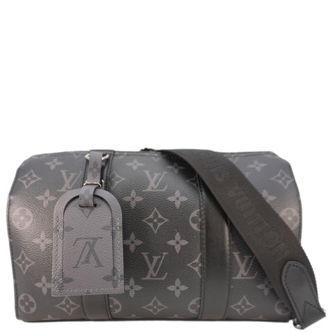 LOUIS VUITTON City Keepall Monogram Eclipse Travel Bag Black