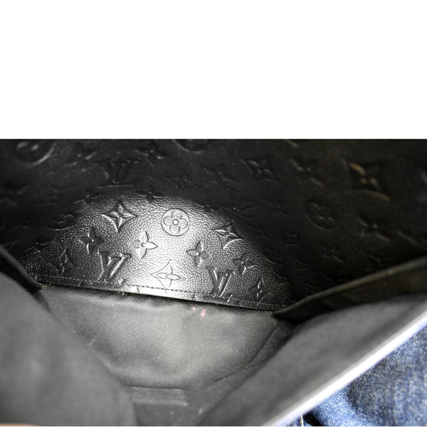 LOUIS VUITTON Blanche MM Empreinte Leather Shoulder Bag Black