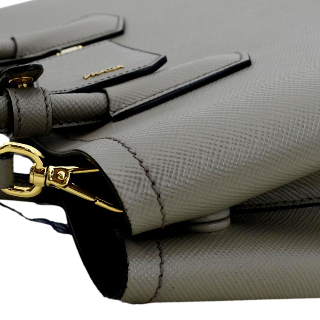 Prada Vintage - Saffiano Leather Esplanade Tote Bag - Black