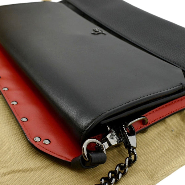 CHRISTIAN LOUBOUTIN Loubiblues Studded Leather Tote Shoulder Bag Black