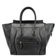 CELINE Drummed Mini Luggage Calfskin Leather Tote Bag Black