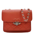 CHANEL CC Box Flap Quilted Leather Shoulder Bag Red