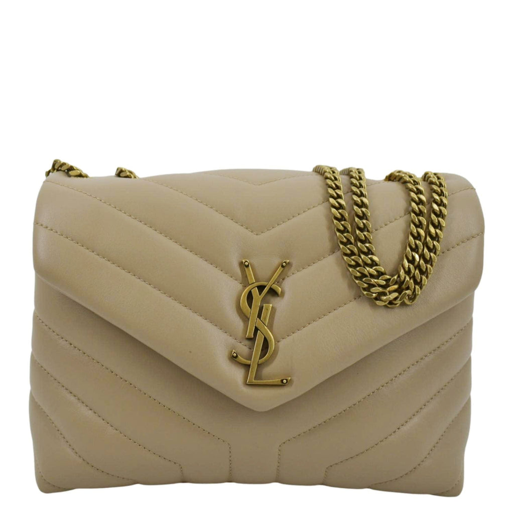 Ysl Small YVES SAINT LAURENT Small Loulou Quilted Leather Crossbody Bag Dark Bei