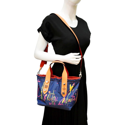 CHRISTIAN LOUBOUTIN Frangibus Small Denim Shoulder Bag Blue