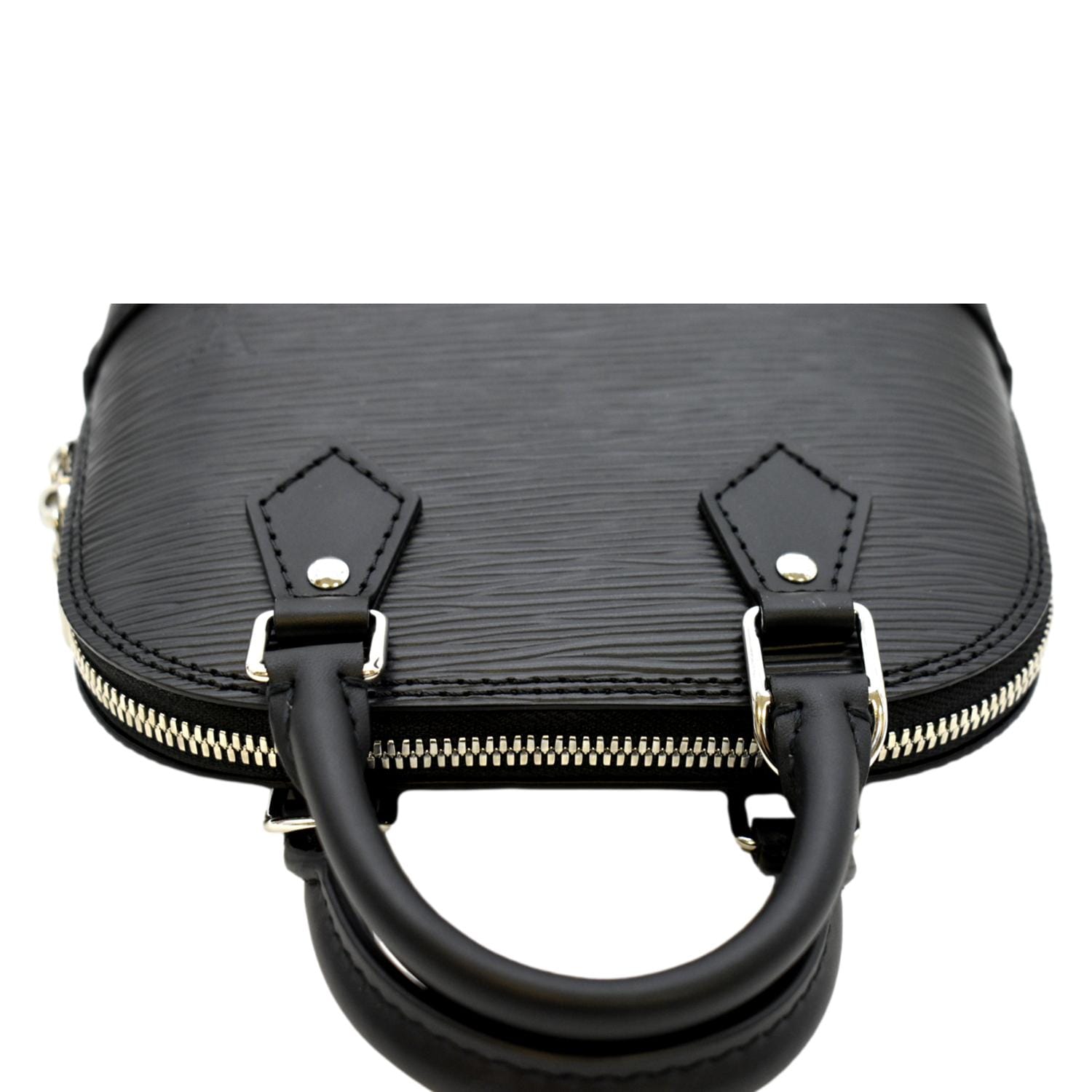 LOUIS VUITTON Nano Alma Epi Leather Top Handle Shoulder Bag Black
