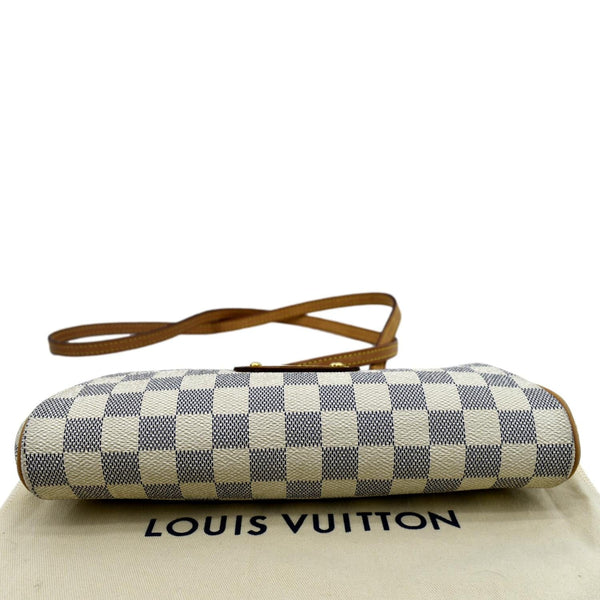 LOUIS VUITTON Pochette Eva Damier Azur Crossbody Clutch Bag White