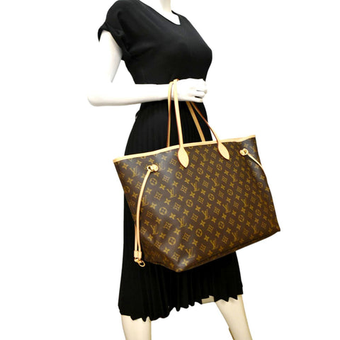 LOUIS VUITTON Neverfull GM Monogram Canvas Tote Bag Brown