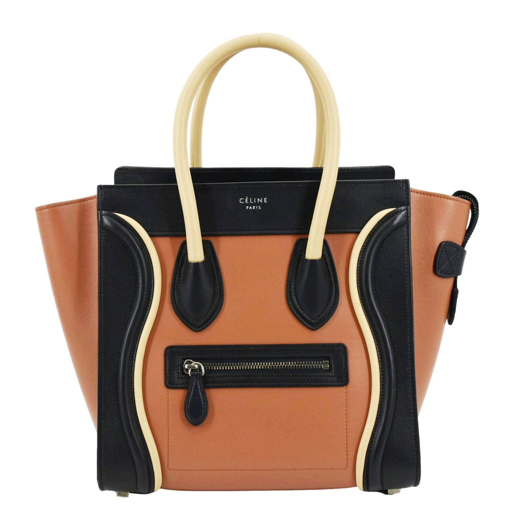 CELINE Luggage Leather Tote Bag Bicolor