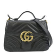 GUCCI GG Marmont Leather Top Handle Crossbody Bag Black 547260