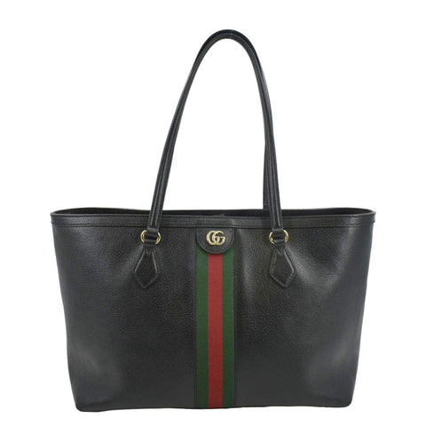 GUCCI Ophidia GG Jumbo Leather Tote Bag Black 631685