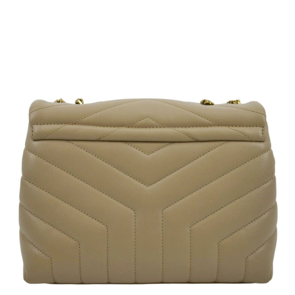 YVES SAINT LAURENT Small Loulou Quilted Leather Crossbody Bag Dark Beige