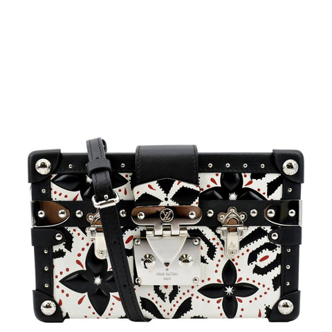LOUIS VUITTON Petite Malle Graphic Print Leather Crossbody Bag Black/Multicolor