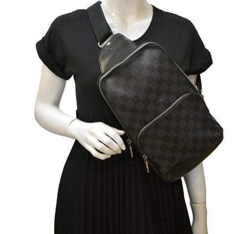 LOUIS VUITTON Avenue Sling Damier Graphite Backpack Grey