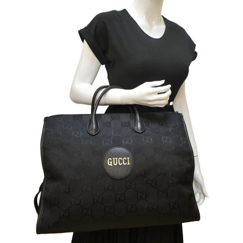 GUCCI Off The Grid GG Nylon Tote Bag Black 630353