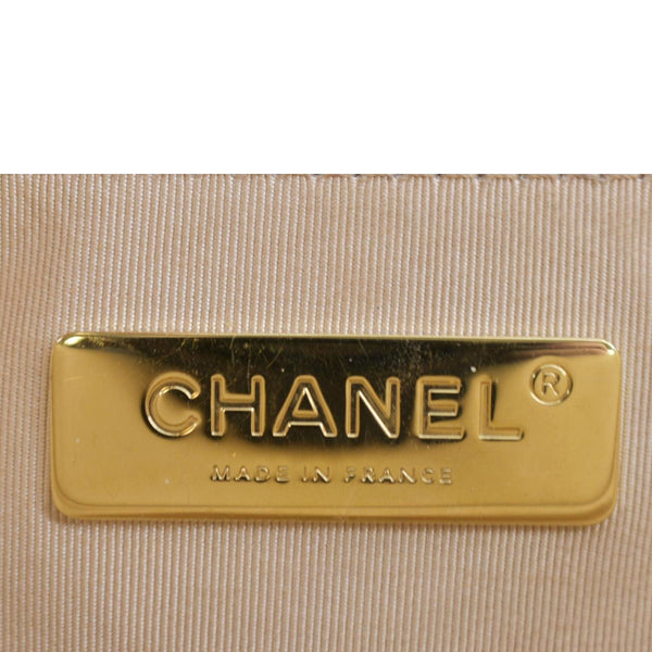 Chanel 19 Small Flap Quilted Lambskin Leather Shoulder Bag Beige