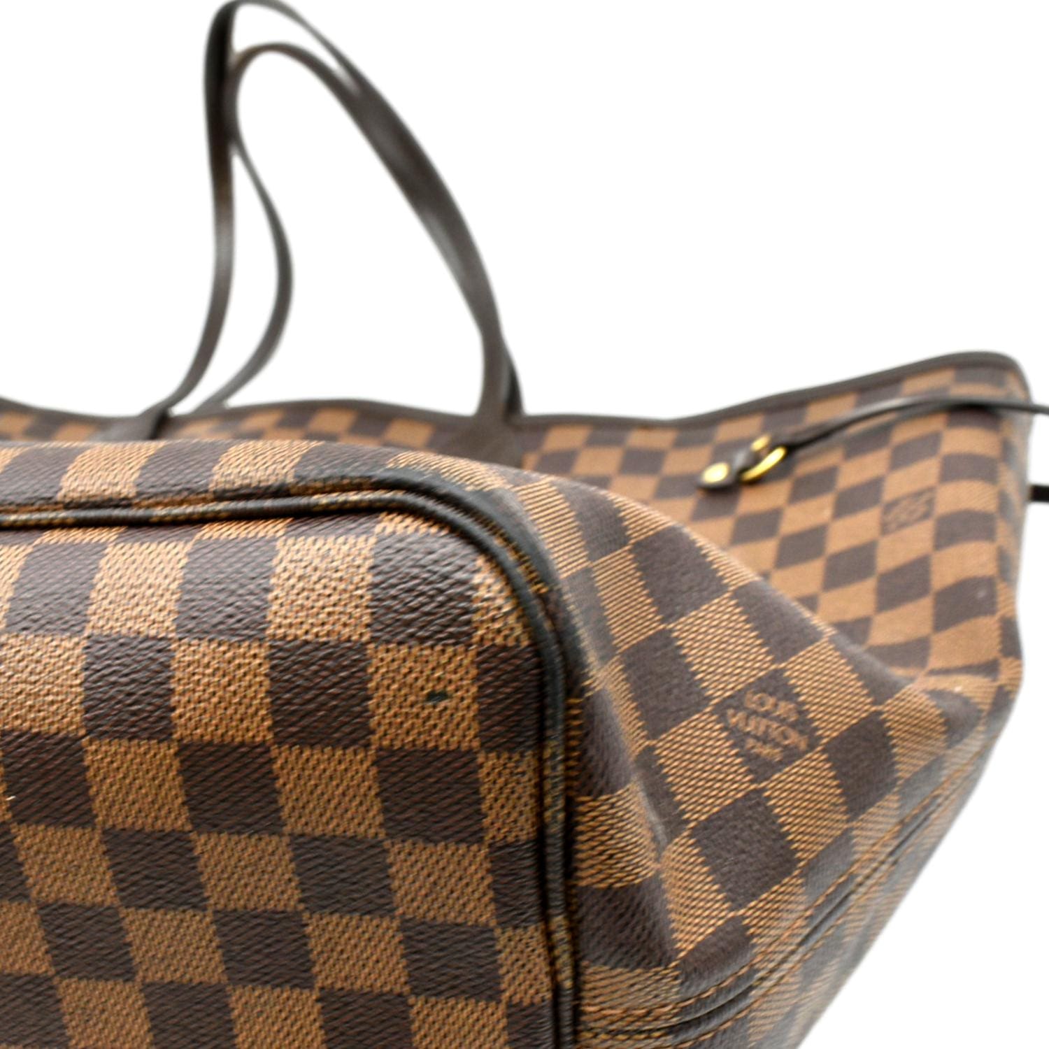 Louis Vuitton Damier Ebene Canvas Neverfull Tote Shoulder Bag
