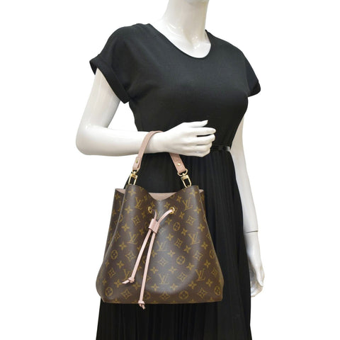 LOUIS VUITTON Neonoe Monogram Canvas Hobo Bag Rose Ballerine