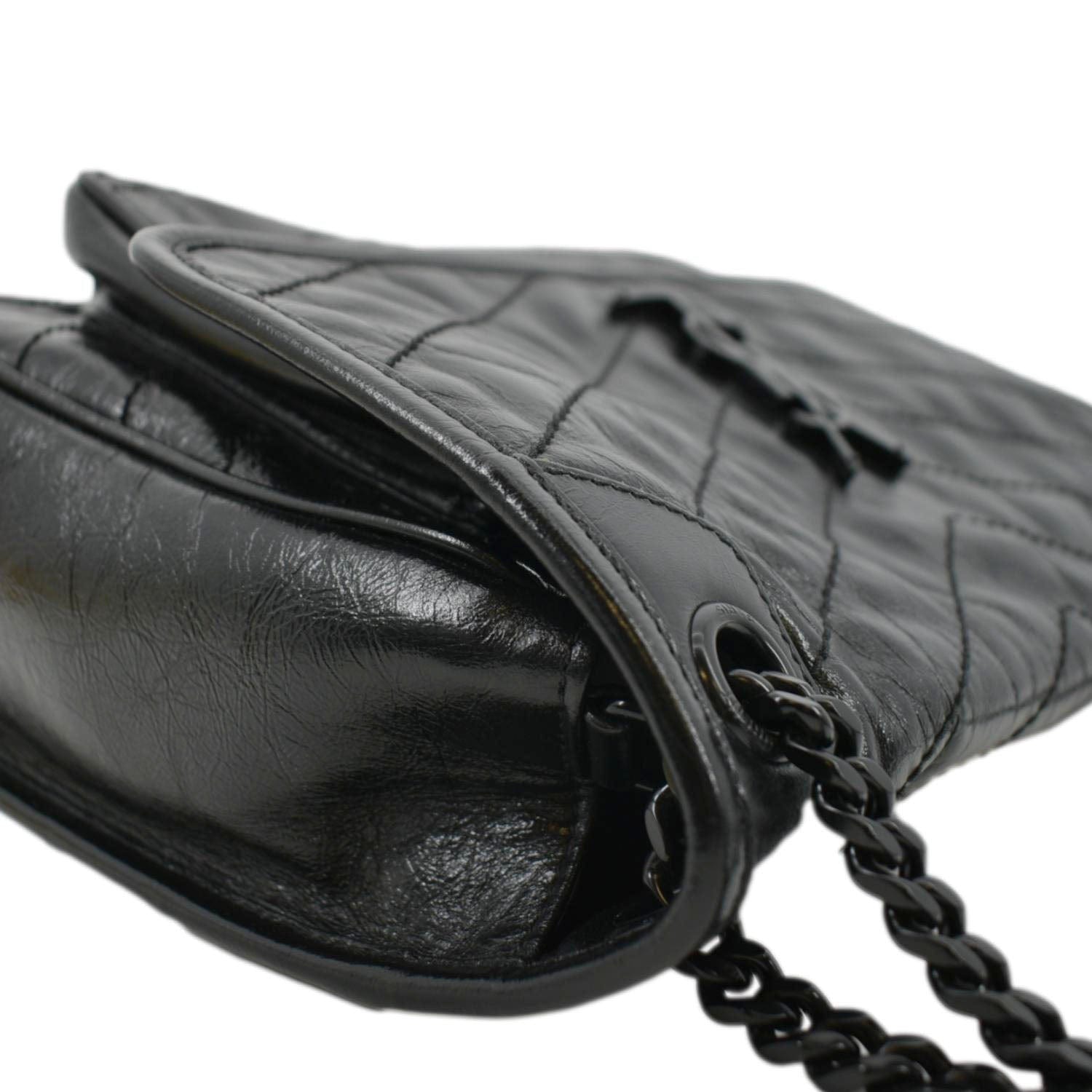 Yves Saint Laurent Niki Baby Crinkle Leather Shoulder Bag