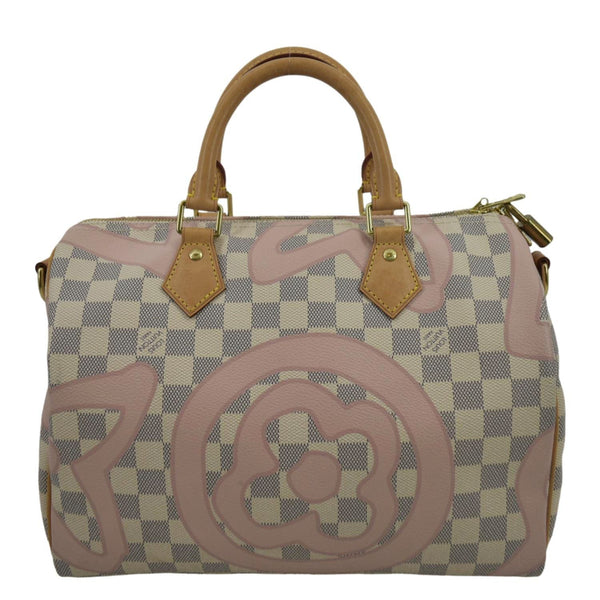 LOUIS VUITTON Tahitienne Speedy 30 Damier Azur Satchel Bag Rose Ballerine